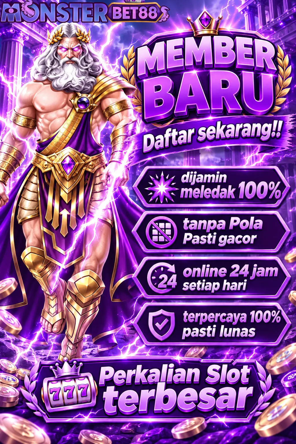 SLOT777: Daftar, Login Situs Agen Slot Gacor Online & Link Zeus Resmi | MONSTERBET88i